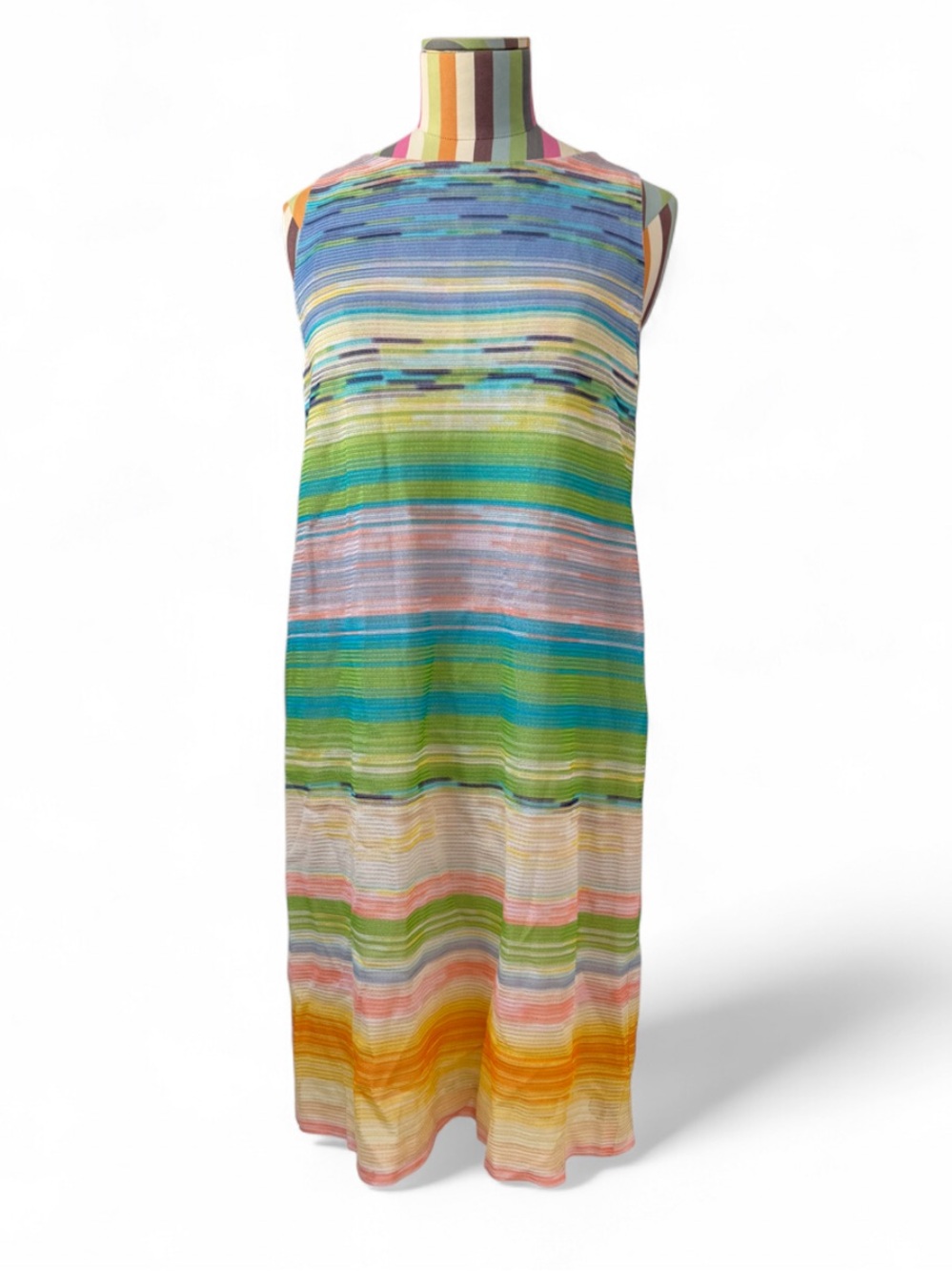 Missoni Colorful Rainbow Striped Shift Dress